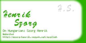 henrik szorg business card